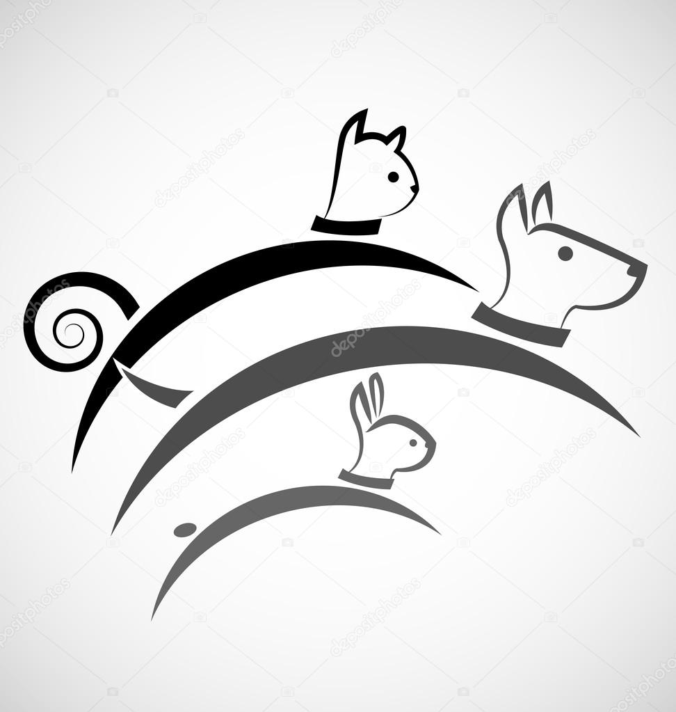 Logo cat dog and rabbit
