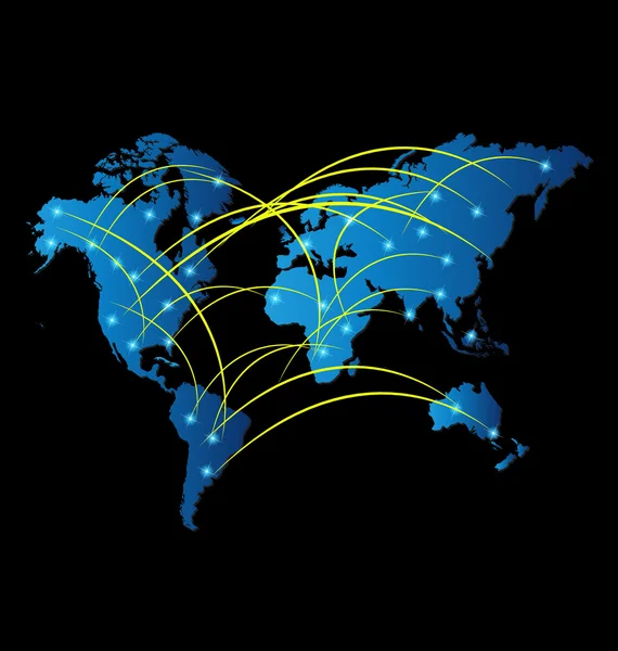 Comercio mundial Internet conexiones de red web — Vector de stock