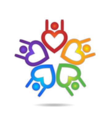 Logo çalışması insanlar kalp sevmek