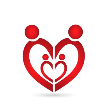 Aile sevgisi kalp logosu