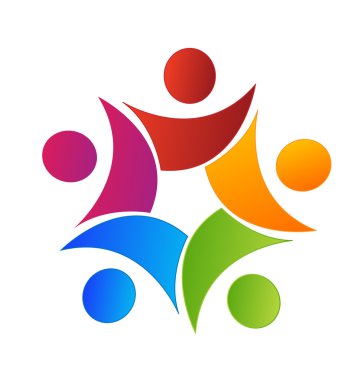 Logo mutlu takım çalışması insanlar elele