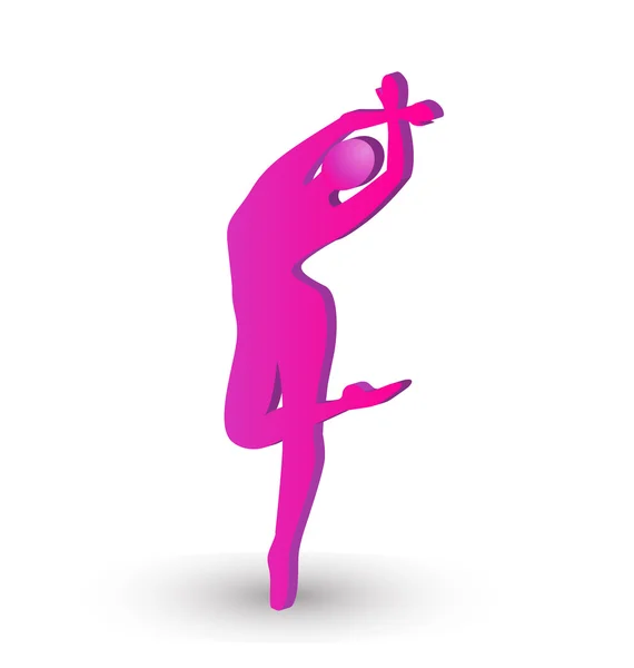 Γυναίκα μπαλαρίνα σιλουέτα λογότυπο — Διανυσματικό Αρχείο