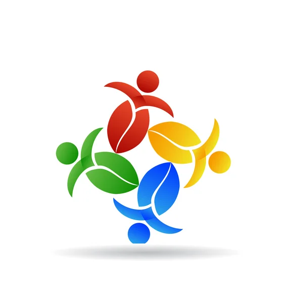 Logo pracy zespołowej kolor tęczy — Wektor stockowy