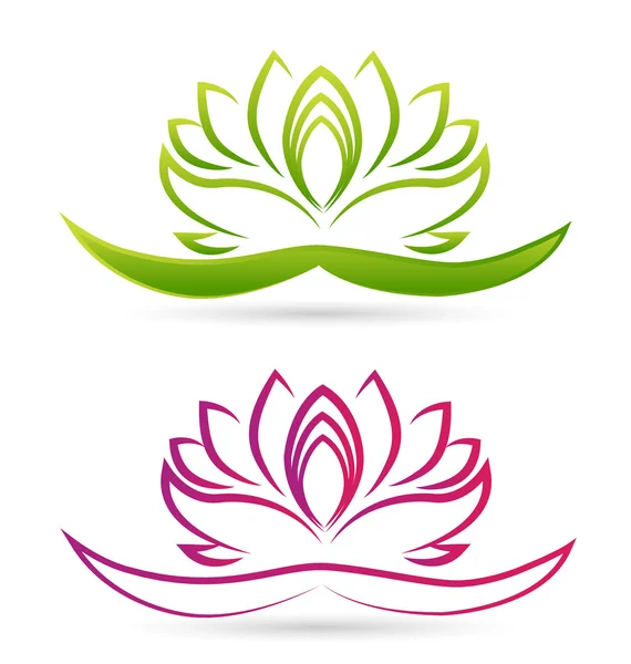 Lotus flores logo — Vector de stock