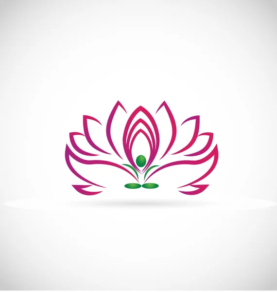 徽标瑜伽莲花 — 图库矢量图片