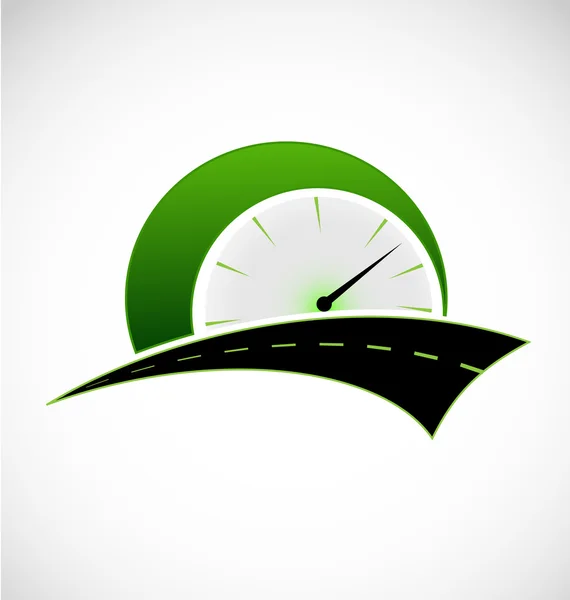 Logotipo del odómetro de velocidad rápida — Vector de stock