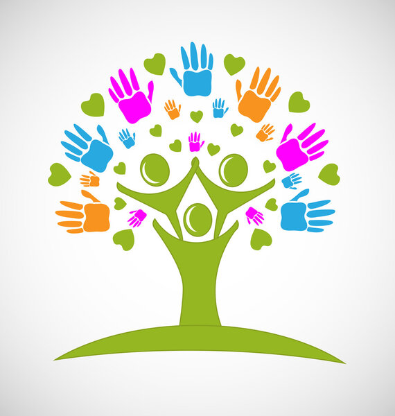 Логотип "Дерево руки и сердца"
