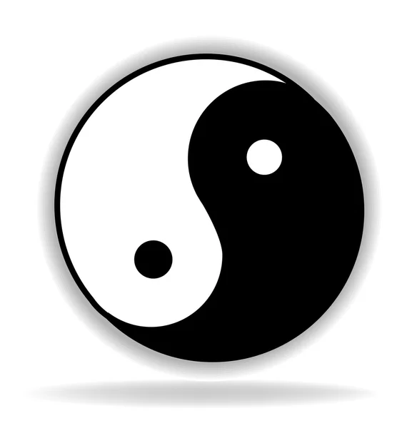 Yin Yang Symbol für Harmonie und Leben — Stockvektor