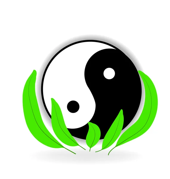 Yin Yang símbolo de harmonia e vida — Vetor de Stock
