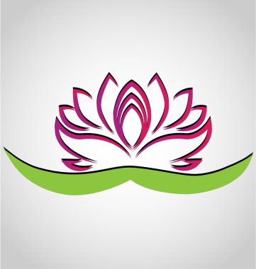 Lotus çiçeği Çince sembolü logosu