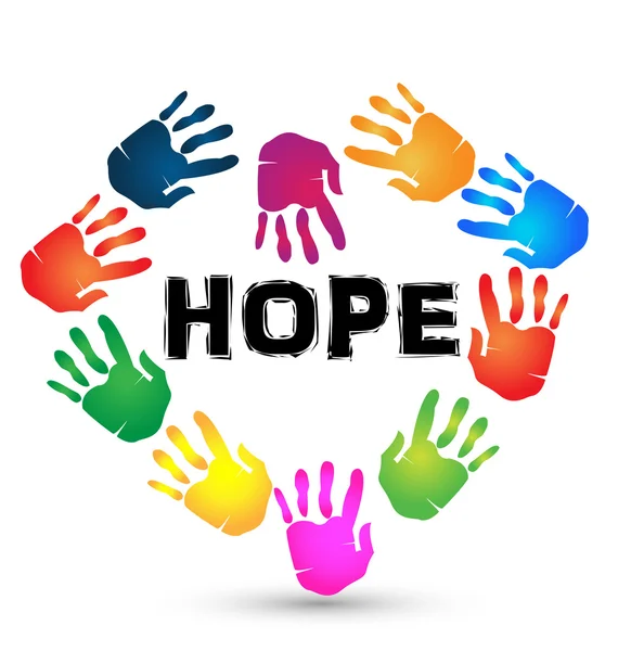 Λογότυπο χέρια καρδιά σχήμα ελπίδα έννοια διάνυσμα — Διανυσματικό Αρχείο