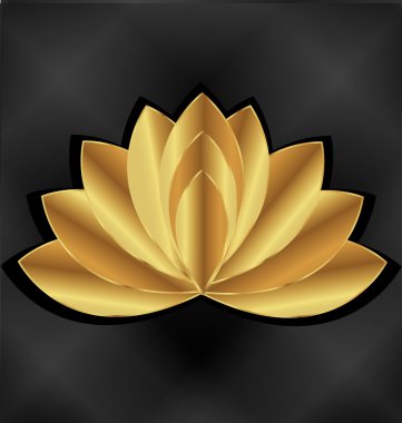 Altın lotus çiçek logosu