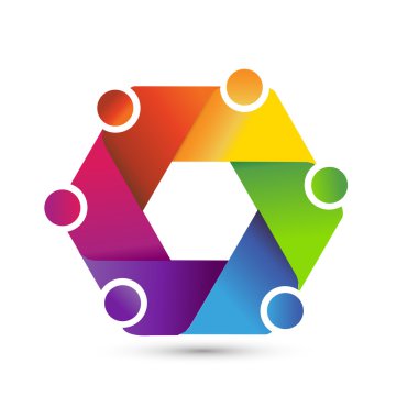 Ekip çalışması sarılmak arkadaş logo