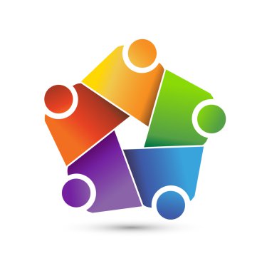 Ekip çalışması sarılmak arkadaş logo sembol sendika vektör simgesi