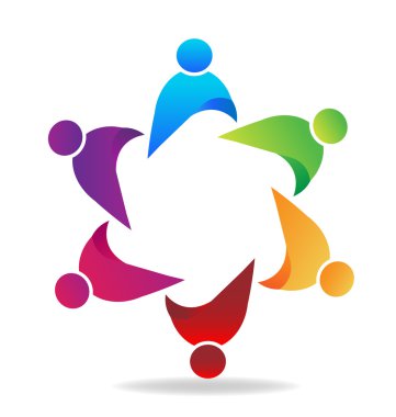 Logo çalışması iş birlik insanlar vektör