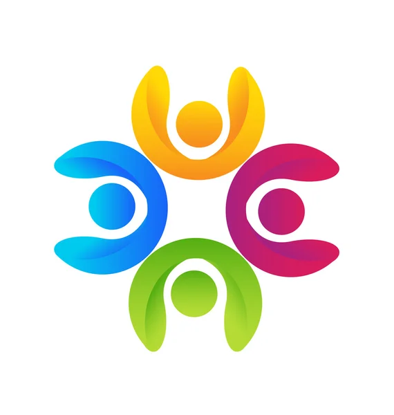 Teamwerk happy vrienden logo — Stockvector