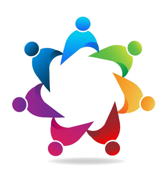 Logo travail d'équipe gens d'affaires vecteur — Image vectorielle