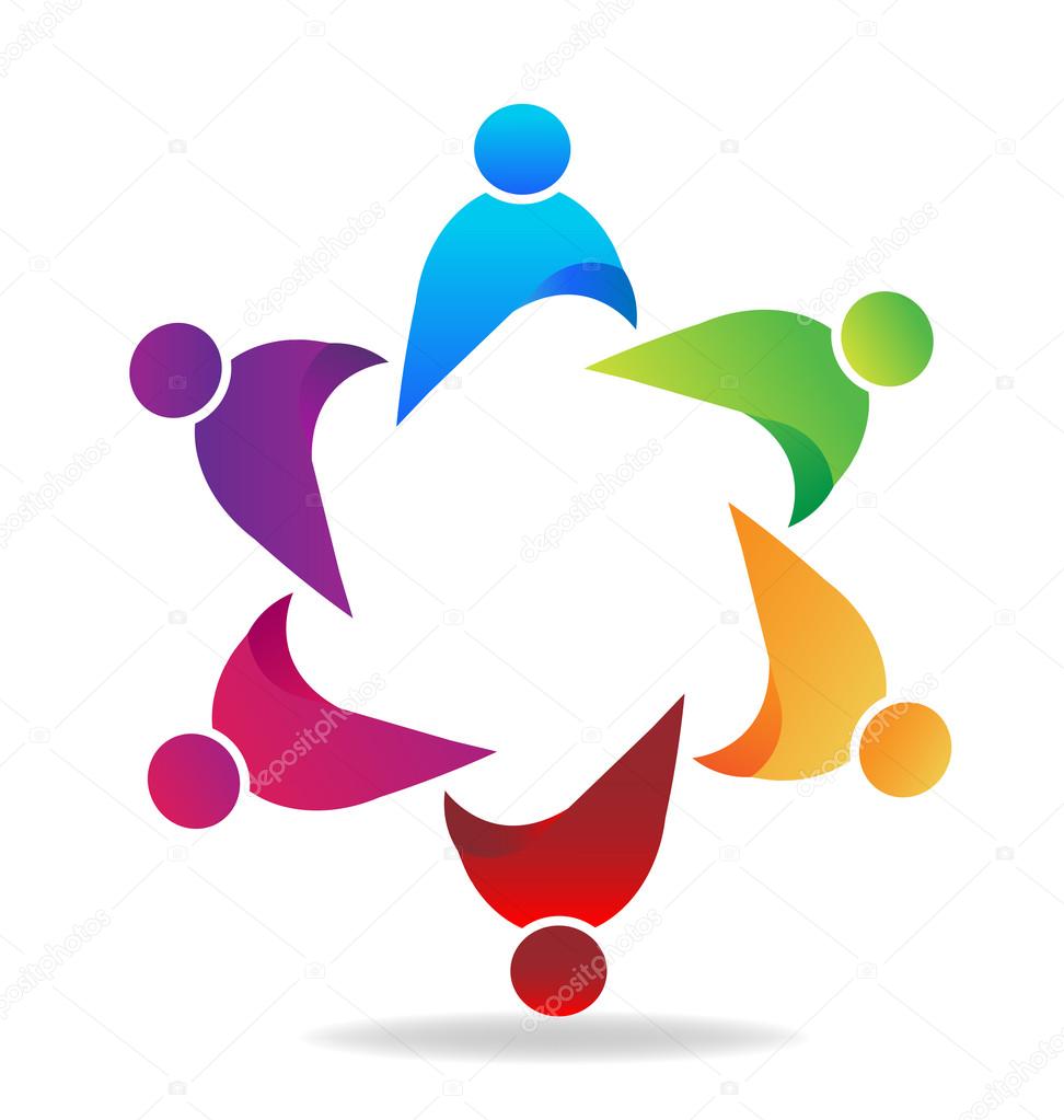 Logo teamwork business unity people vector