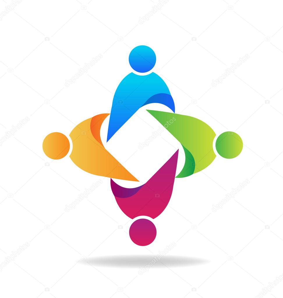 Logo teamwork business unity people vector