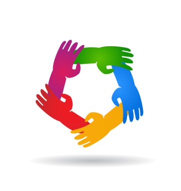Ekip çalışması eller logo