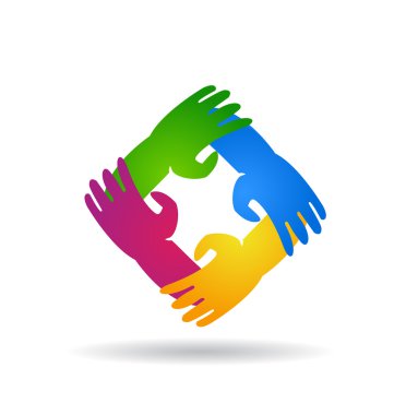 Ekip çalışması eller logo