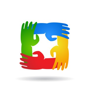 Ekip çalışması eller logo