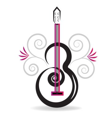 Çiçek gitar müzik logosu
