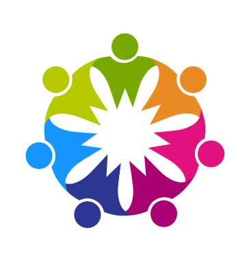 Ekip çalışması sarılma insanlar logosu