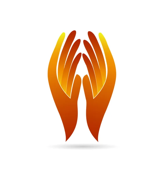 Hopeful hands. Faith concept logo — Stock Vector