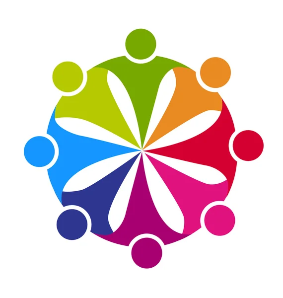 Logo de partie d'amitié de travail d'équipe — Image vectorielle