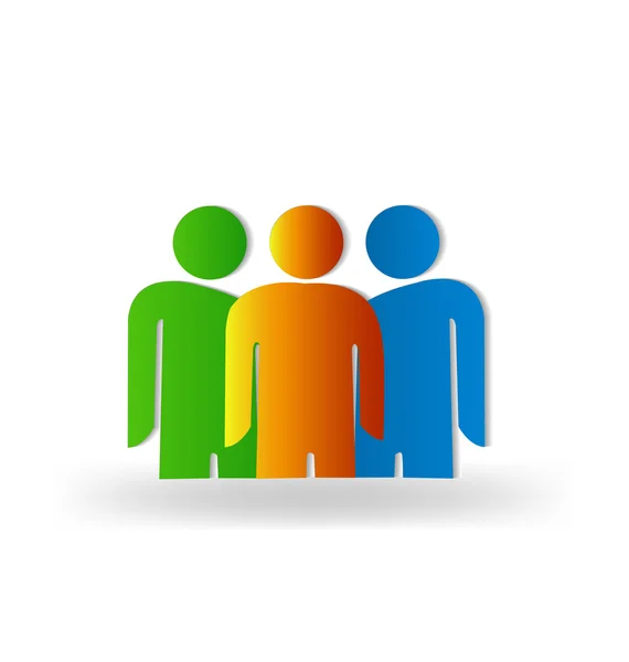 Travail d'équipe amitié gens logo — Image vectorielle