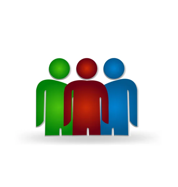Pracy zespołowej przyjaźń ludzi logo — Wektor stockowy