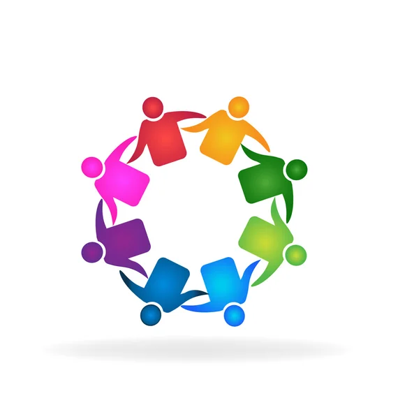 Pracy zespołowej spotkanie przyjaźni logo — Wektor stockowy