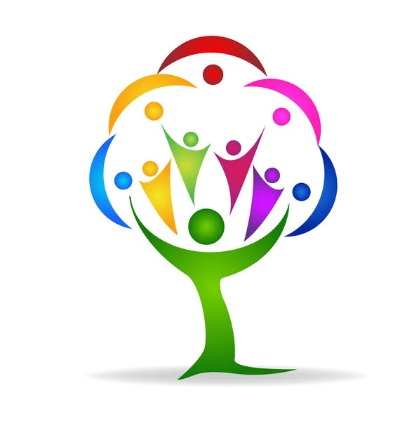 Drzewo ludzi logo — Wektor stockowy