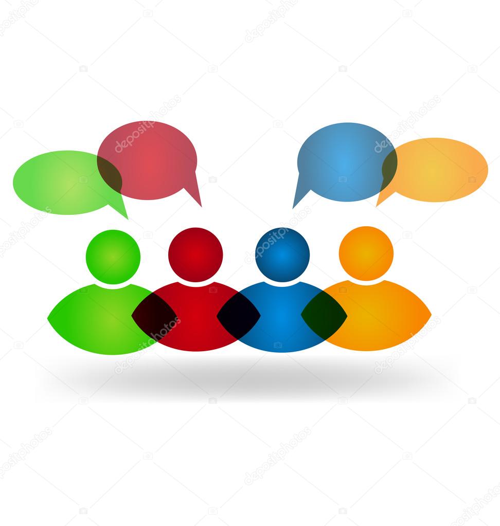 Social media friends speech web commentary logo