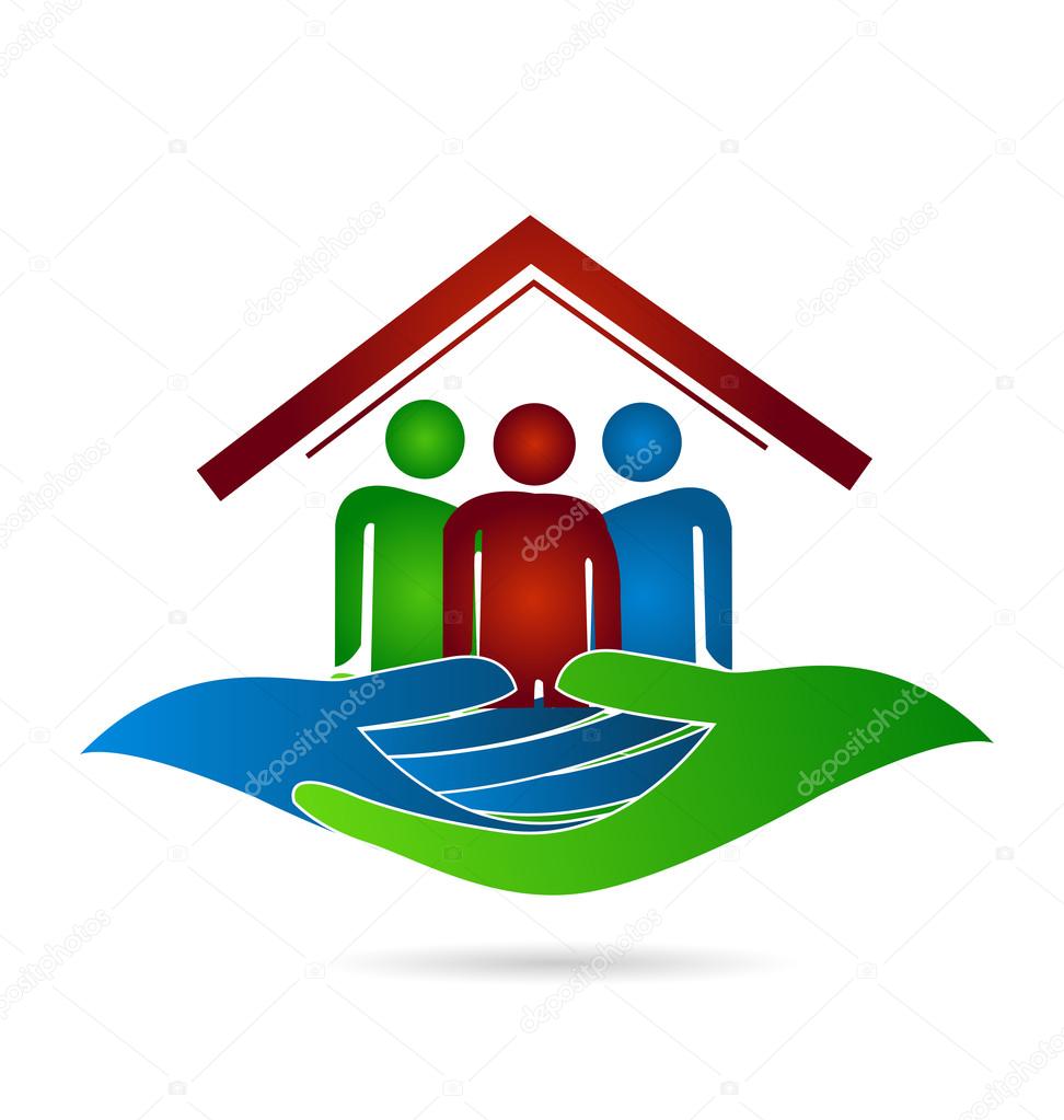 House family protection hands logo