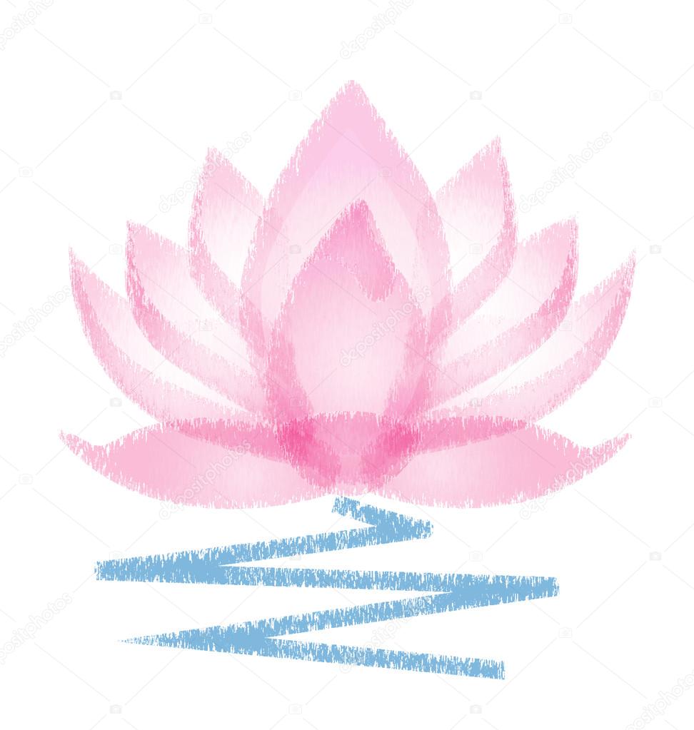 Pink Lotus grunge logo vector flower