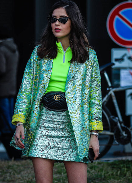 MILAN, Italy- February 20 2019: Women on the street in Milan.