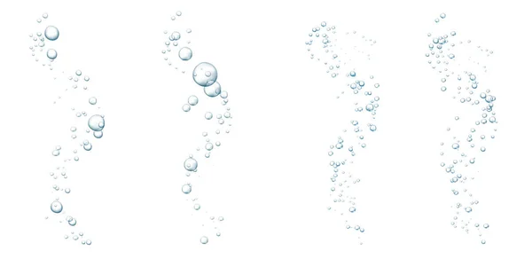 Μπλε φούσκες. Sparkles υποβρύχιο ρεύμα σε νερό, θάλασσα, ενυδρείο. Φίζυ ποπ και αναβράζον ποτό. Αφηρημένες φυσαλίδες αναψυκτικών. Εικονογράφηση διανύσματος. — Διανυσματικό Αρχείο