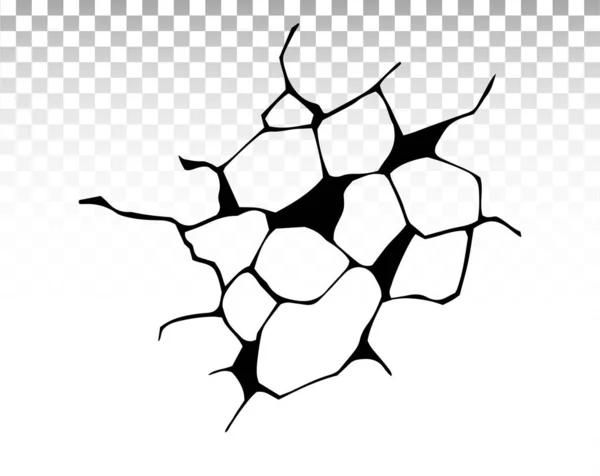 Des fissures au sol. Tremblement de terre et fissures du sol, effet trou, craquelure et texture de paroi endommagée. Illustrations vectorielles pour tremblement de terre, accident, destruction. — Image vectorielle