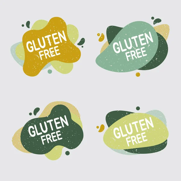 Conjunto Iconos Sin Gluten Insignia Alimenticia Contiene Una Etiqueta Gluten — Archivo Imágenes Vectoriales