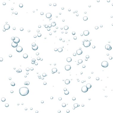 Blue fizzy bubbles. Sparkles underwater stream in water, sea, aquarium. Fizzy pop and effervescent drink. Abstract fresh soda bubbles. Vector illustration. clipart