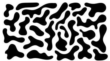 Düzensiz kütle, soyut organik şekiller. Soyut düzensiz rastgele damlalar. Basit bir sıvı biçimsiz leke. Sunumlar, afişler, posterler ve el ilanları için son moda minimal tasarımlar.