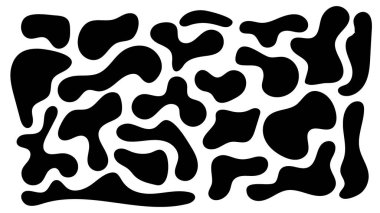 Düzensiz kütle, soyut organik şekiller. Soyut düzensiz rastgele damlalar. Basit bir sıvı biçimsiz leke. Sunumlar, afişler, posterler ve el ilanları için son moda minimal tasarımlar.