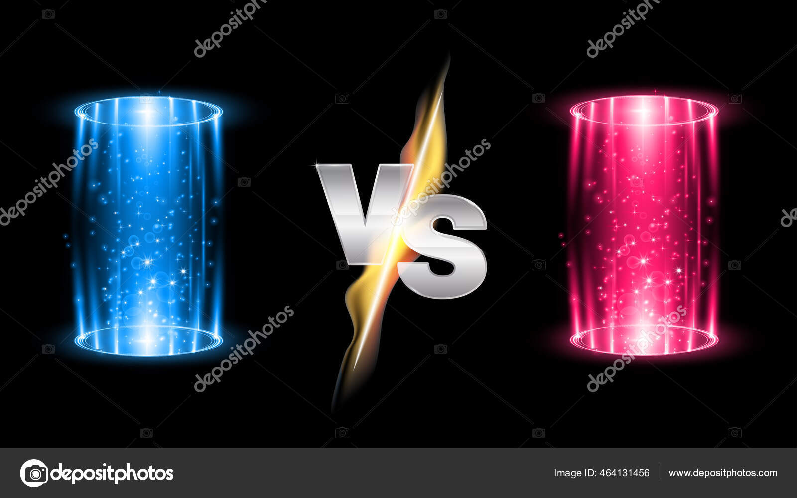 Versus glowing teleport effect on floor vs battle Vector Image