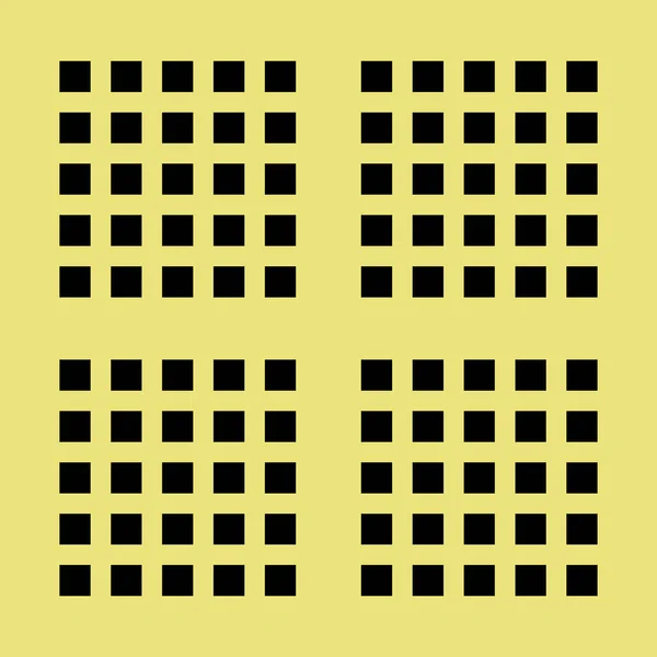 Peg board avec trous carrés. Fond de texture perforé en carton jaune pour les outils de banc de travail. Illustration vectorielle. — Image vectorielle