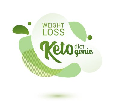 Keto çılgınca rozet takıyor. Keto diyet menüsü, poster, broşür için yeşil amip tasarımı.