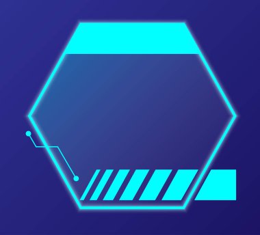 A clean layout of geometric elements glows softly, creating a futuristic interface feel.