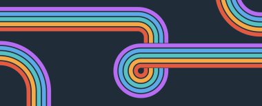 Pürüzsüz renk akışı, çizgili gökkuşağı stili ve klasik enerjili. Poster sanatı, albüm kapağı ve acayip planlar için mükemmel..