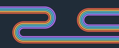 Klasik retro gökkuşağı çizgisi akışı 1970 'lerin modasına uygun. Kapaklar, müzik görselleri ve pop arkaplanlar için harika..